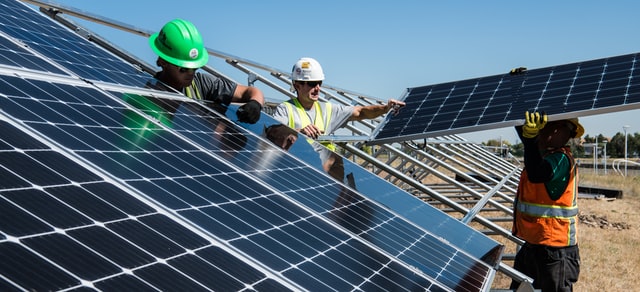 Solar panels renewable energy offset