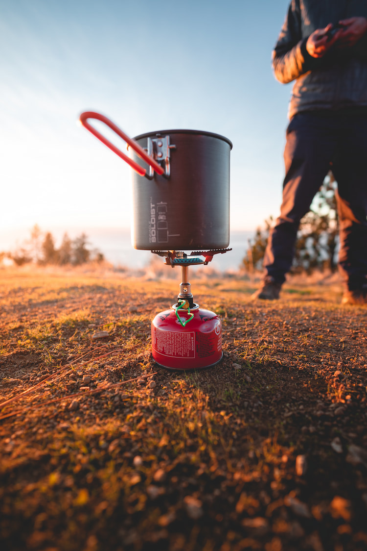 Camping stove cooking