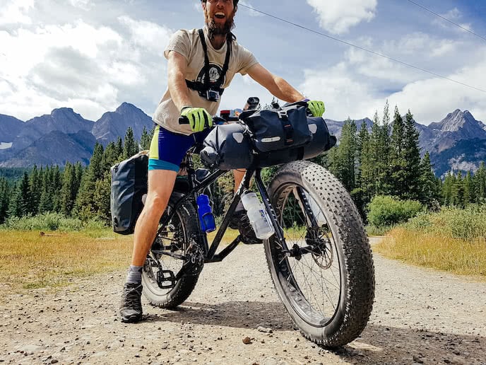 Surly fat bikes with bikepacking bags great for mountain biking