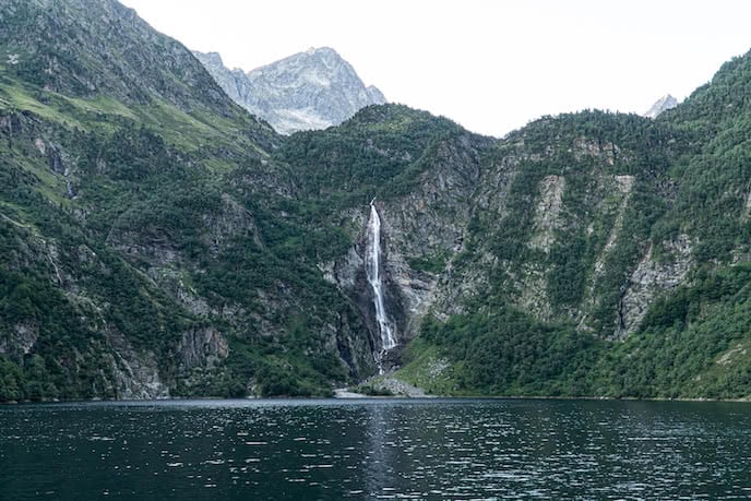Waterfall lake pyrenees france perfect wild swimming