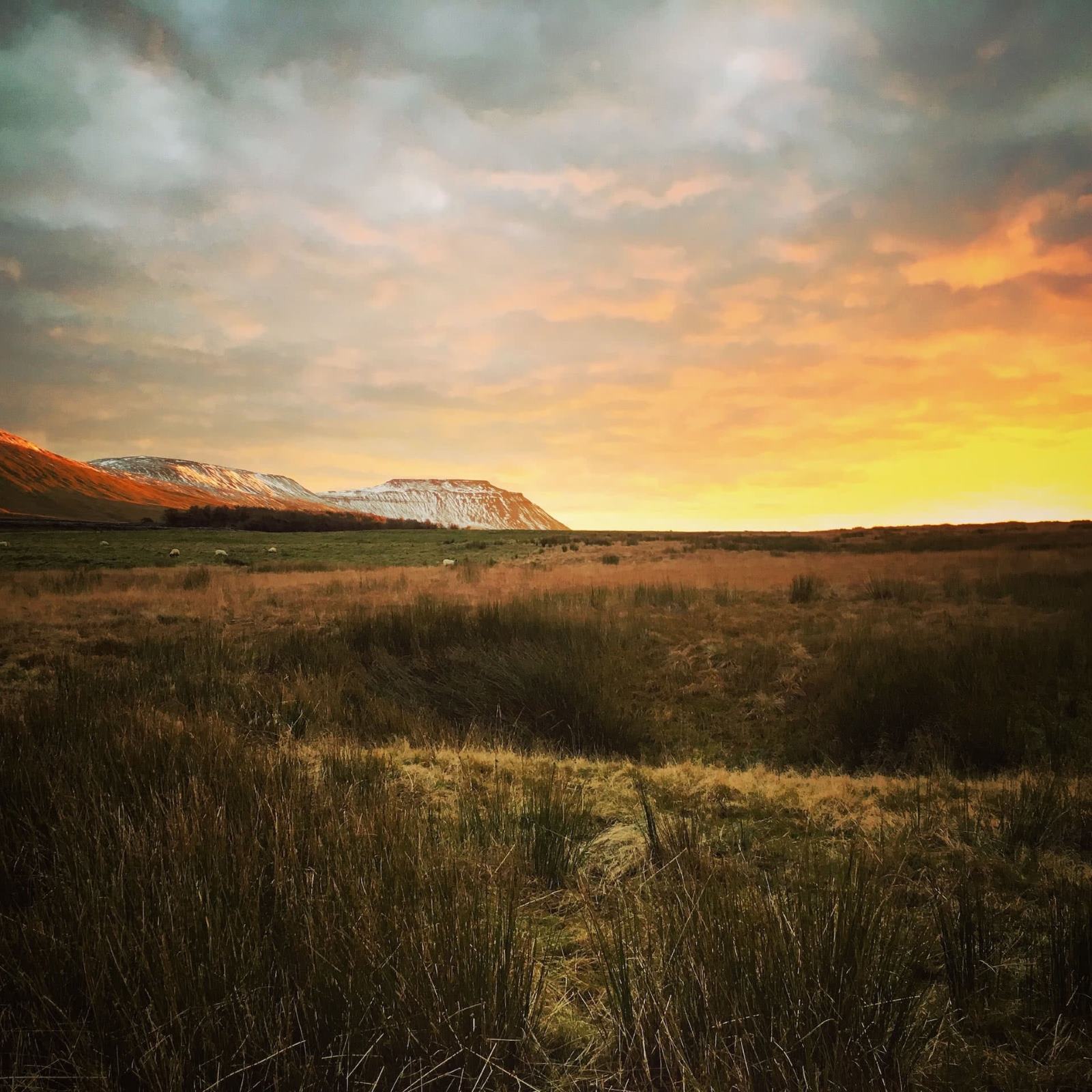 Yorkshire three peaks sunset 